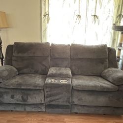Dark Gray Couch In Good Condition