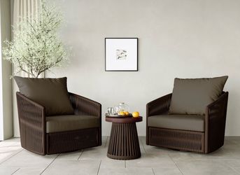 Outdoor Swivel Chairs and table