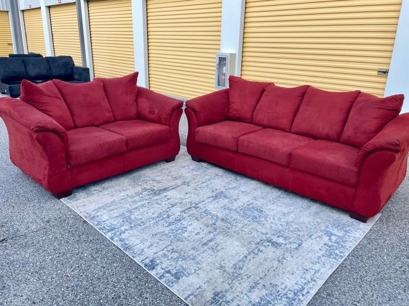 Red Sofa Set