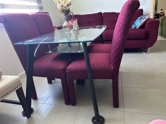 Glass Dining table and 4 chairs