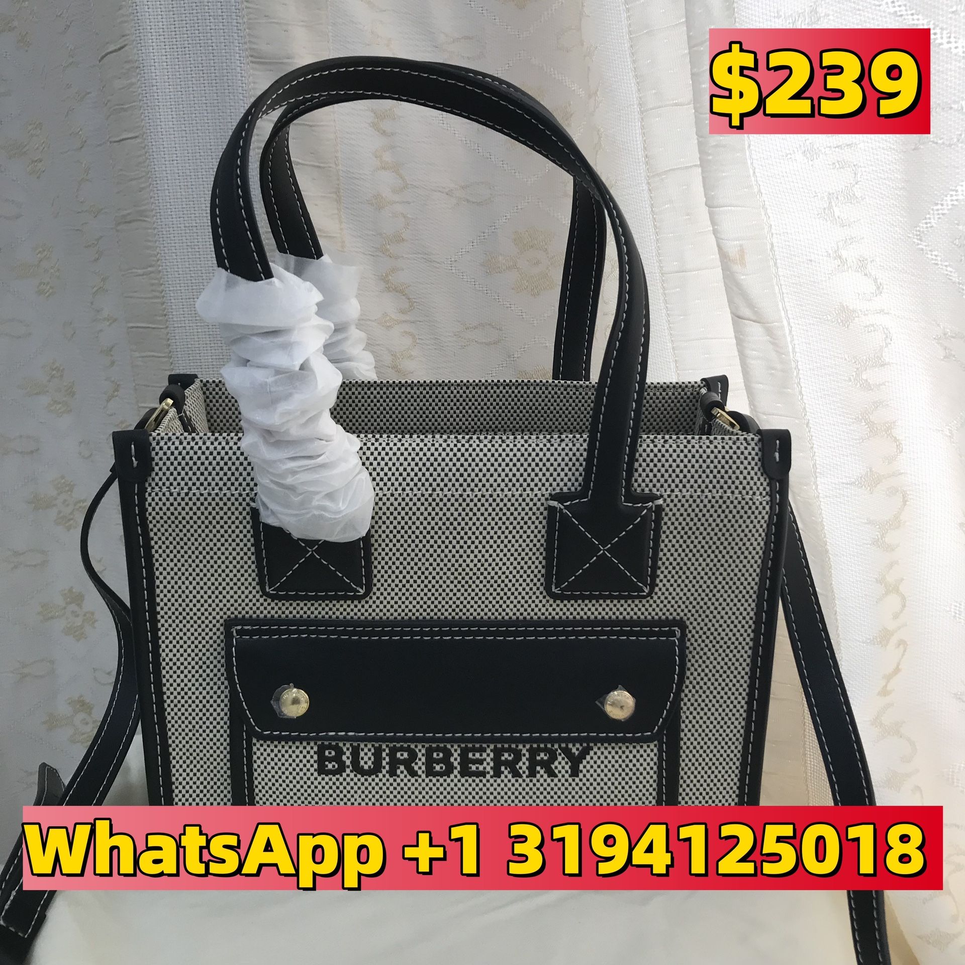 Burberry Grey Bucket Pocket Shoulder bag