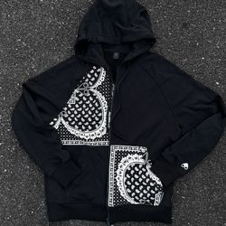 Sweater Zip Up Hoodie Black Bandanda