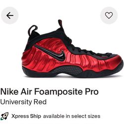 Nike Air Foamposite Pro University Red Size 11