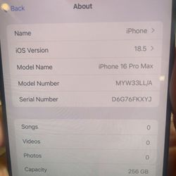 iPhone 16 Pro Max (256gb) UNLOCKED 