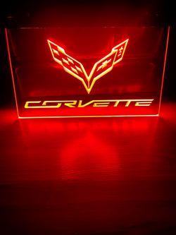 CORVETTE LED NEON LIGHT SIGN 8x12