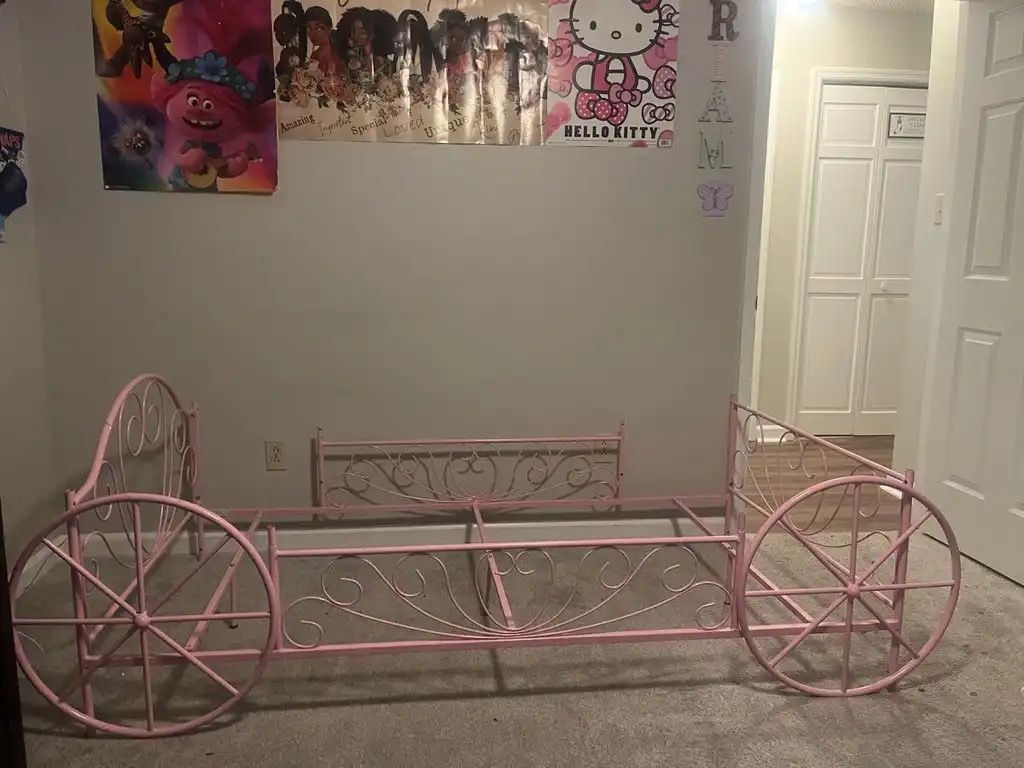 Pink Princess Carriage Bed Frame