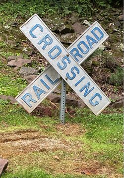 Cast iron antique railroad sign