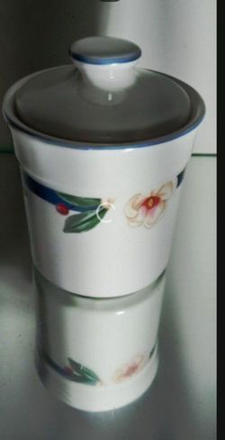 SAVANNAH GROVE COLLECTION PORCELAIN LIDDED JAR 6"×4"