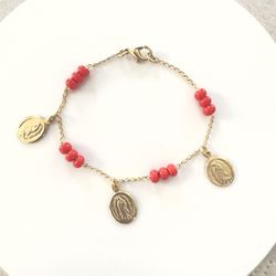14K Gold Plated Little Girl Guadalupe Bracelet. New
