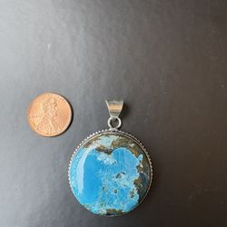 Turquoise And Silver 925 Pendant