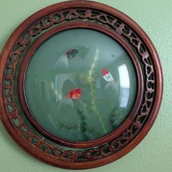 Vintage Chinese Double Sided Rotating Silk Embroidery Screen