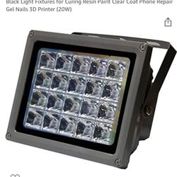 Glue Curing Lamp High Power 20W LED Light 365nm Black Light Fixtures for Curing Resin Paint Clear Coat Phone Repair Gel Nails 3D Printer (20W)