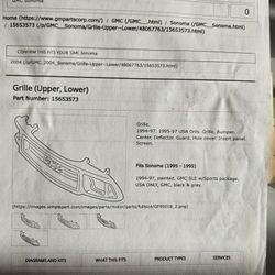 New Upper GMC Grille Replacement 