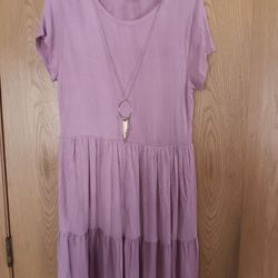 Women's Size XL,  Forever Rose Pink Cotton Dress 