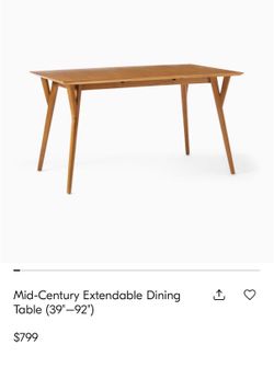 West Elm Dining Table Brand New