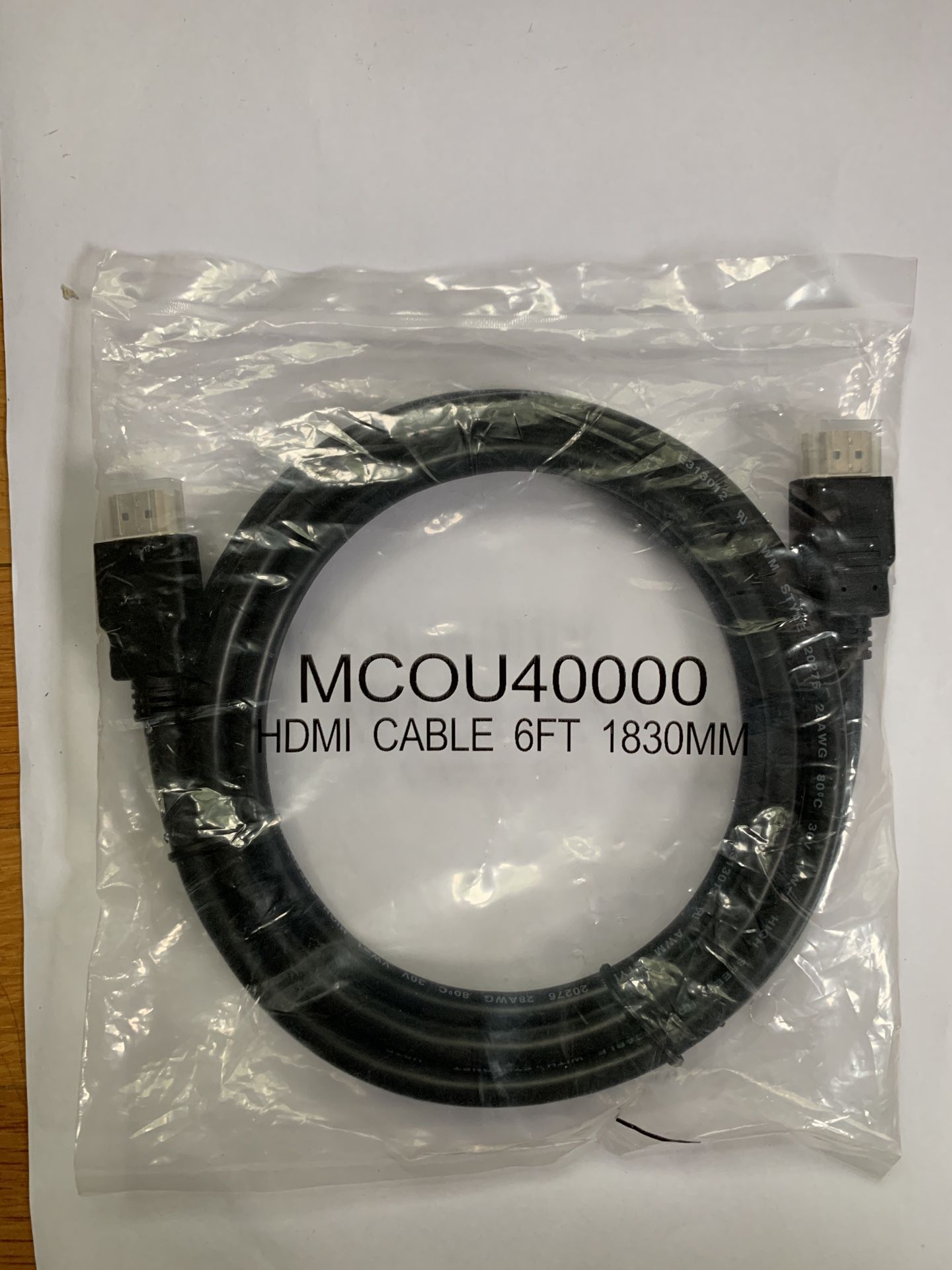 New MCOU40000 high speed HDMI cable with Ethernet in original sealed packaging