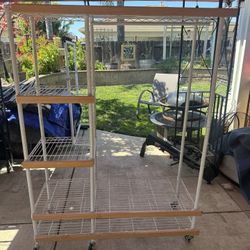 Heavy Duty Metal Clothes Rack With Shelves