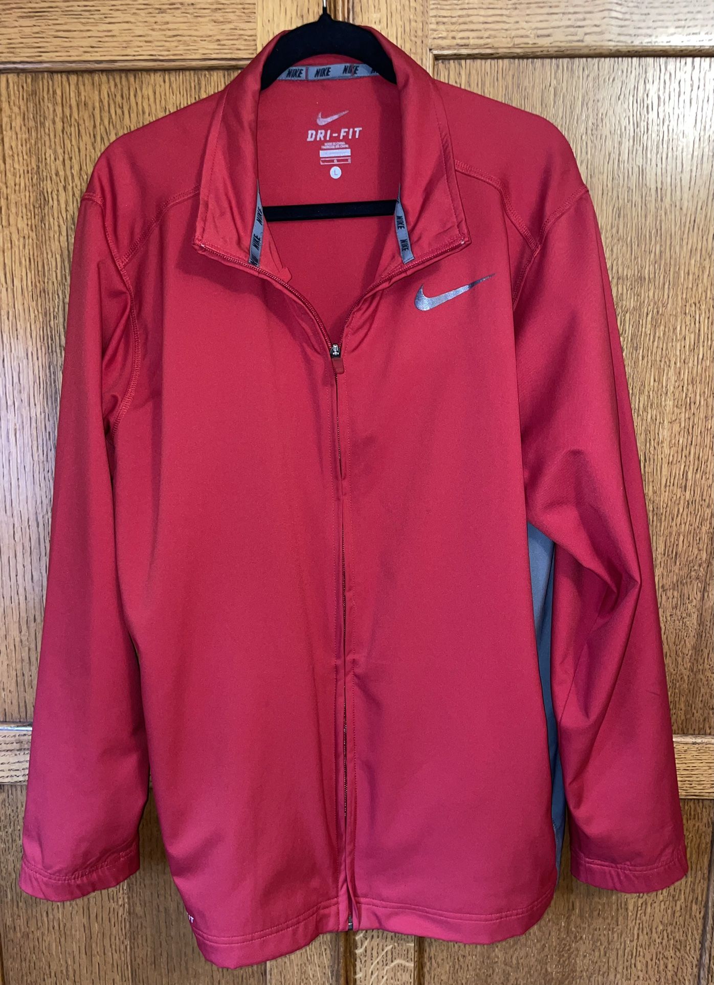 Red/Grey Dri Fit Nike Jacket. Large 