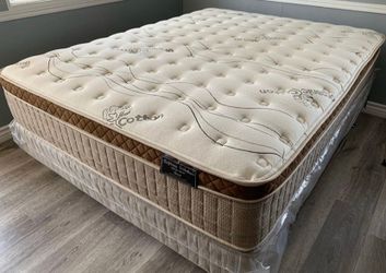 King Organic Cloud Edition Europillow Top 12inch Matres Andboxspring!!