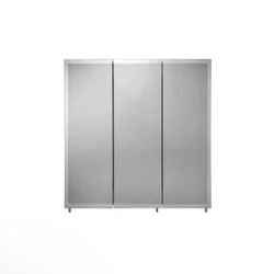 30 in. W x 30 in. H x 5 in. D Frameless Tri-View Surface-Mount Medicine Cabinet with Easy Hanging System in White 