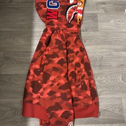 Bape Double-Zip Hoodie Red Camo