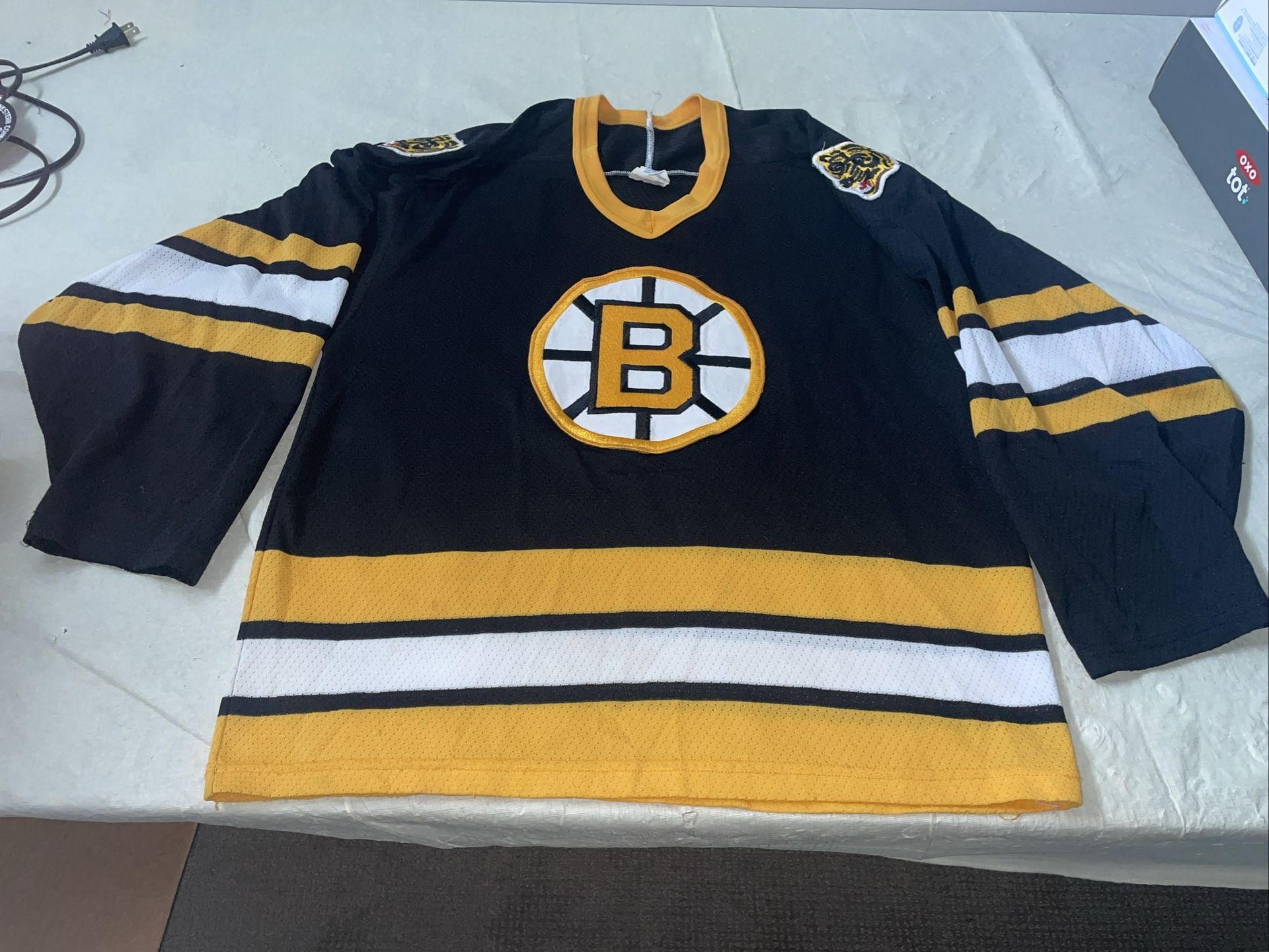 Boston Bruins Jersey Men Medium Ccm Mic Clean 90s Vintage Black Nhl Sewn Crest