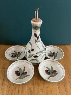 Oil Dispenser and Serving Dishes 