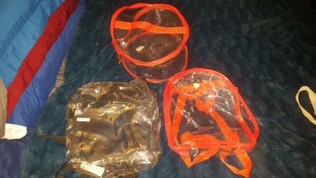 2 clear backpacks /clear container