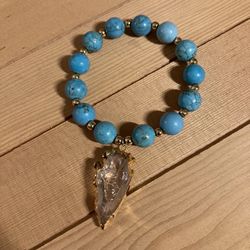 Turquoise And Crystal Bracelet