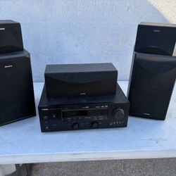 Yamaha HRT-5890 AV Receiver And Sony Speakers