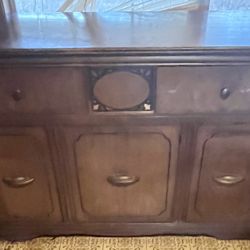 Vintage Wood Buffet Sideboard 