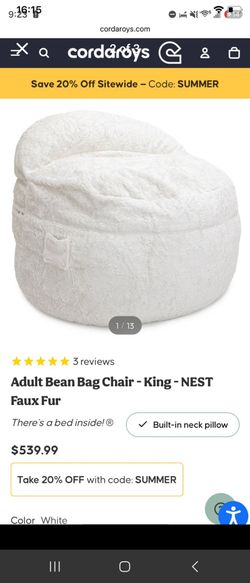 Courdaroys Nest Bean Bag Chair King Size