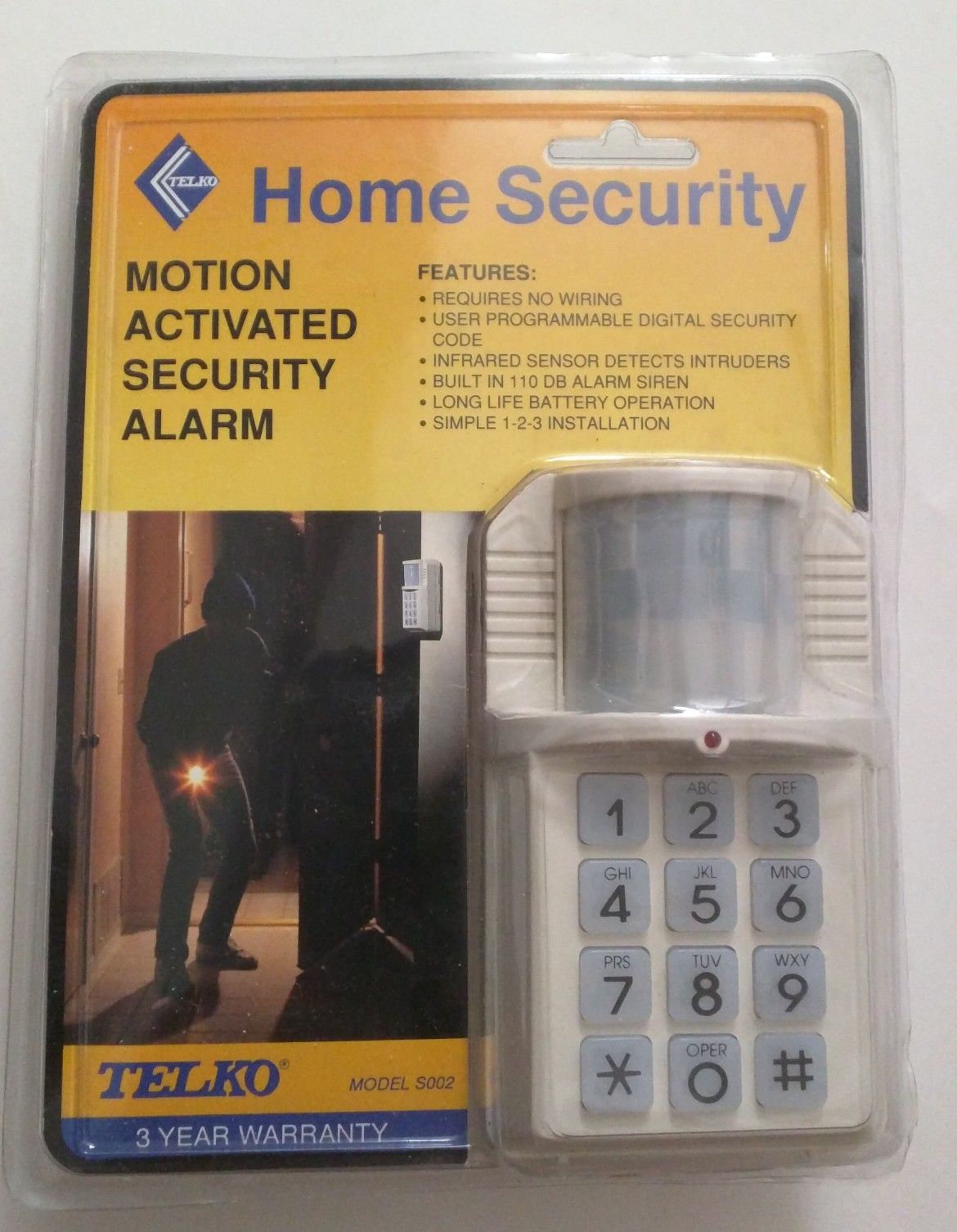 New Telko S002 Portable Motion Activated Security Alarm