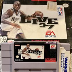 *SNES*   Super Nintendo - NBA Live 97 - Blockbuster Video Edition!  w/ box