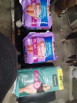 Depends and always diapers for adults