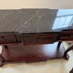 Marble Top & Wood Sofa table