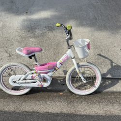 Pink and white Kid Bike 