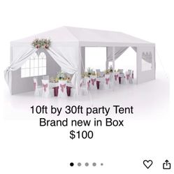 Party Tent 10ft By 30 Ft