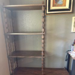 Vintage MCM 5 Tier Wood Spindle Shelf- OBO 
