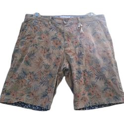 Denim & Flower Ricky Singh Shorts Men's 34/44 Power Stretch Tropical Floral