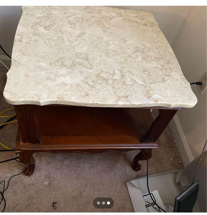 Antique marble end table