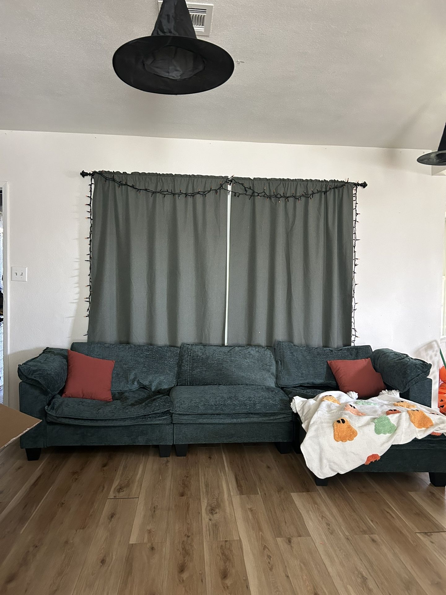 Green Couch With Ottoman