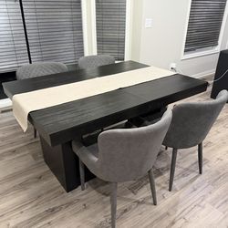 Modern Expandable Dining Table w/ Chairs