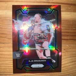2024 Panini Prizm WWE #184 Ilja Dragunov Red Prizm /299 $5 Meet Up In Irving @dfwgoods