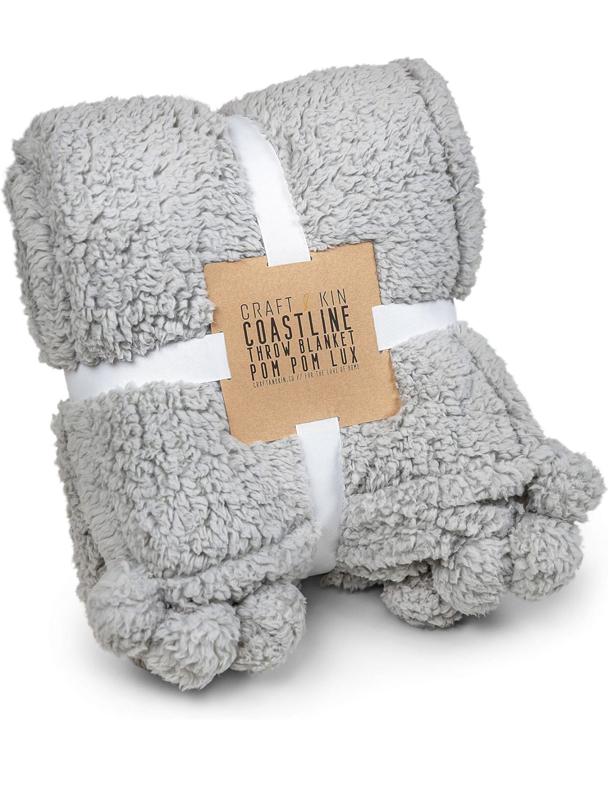 Premium Pom Pom Throw Blanket 60”x49.5”