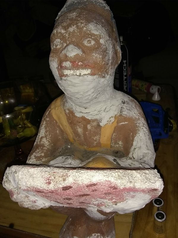 LITTLE BLACK BOY EATING WATERMELON STATUE for Sale in