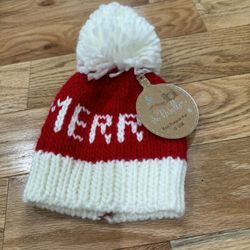 Baby Christmas PomPom Hat 0-12 Months 
