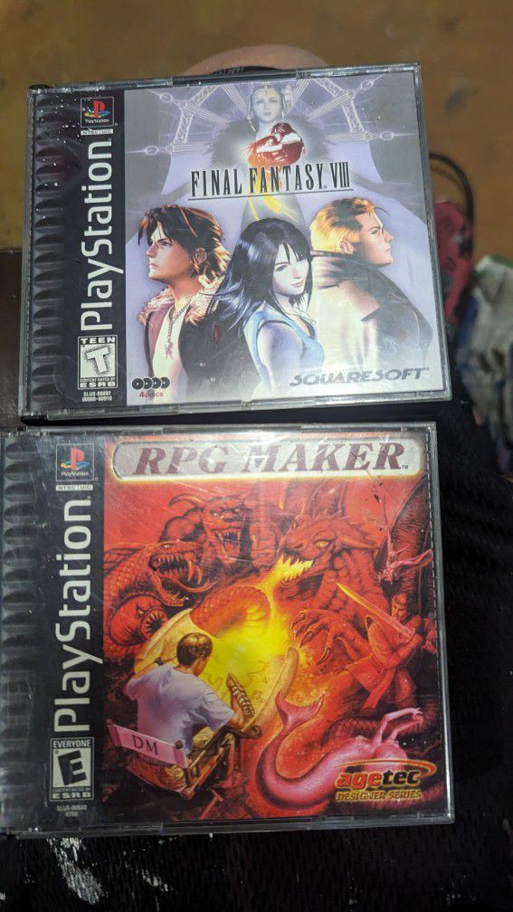 Final Fantasy 8 And RPG Maker PS1 Black Label Super Rare (Ff8 Missing Disk 3)