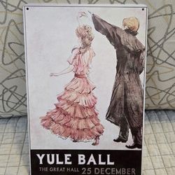 Harry Potter Yule Ball Sign Tin Ad Style 8" x 12