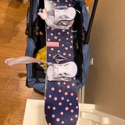 Girls Snowboard And Bindings 